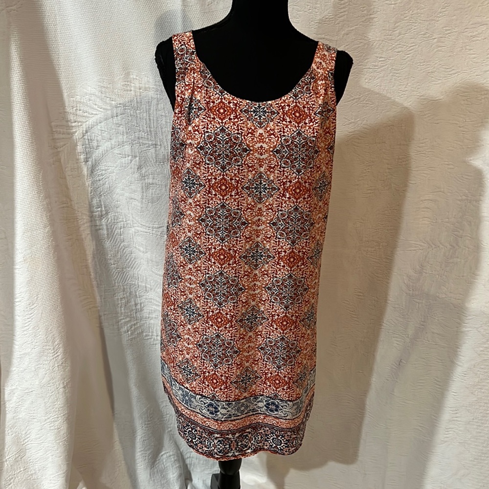 FLEUR BLEUE Printed Sleeveless Cinnamon Blue‎ Boho, size 2